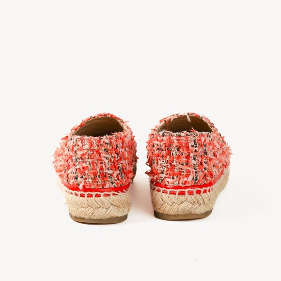 Chanel 21C Coral Tweed Grosgrain CC-Logo Espadrilles - Picture 4 of 13
